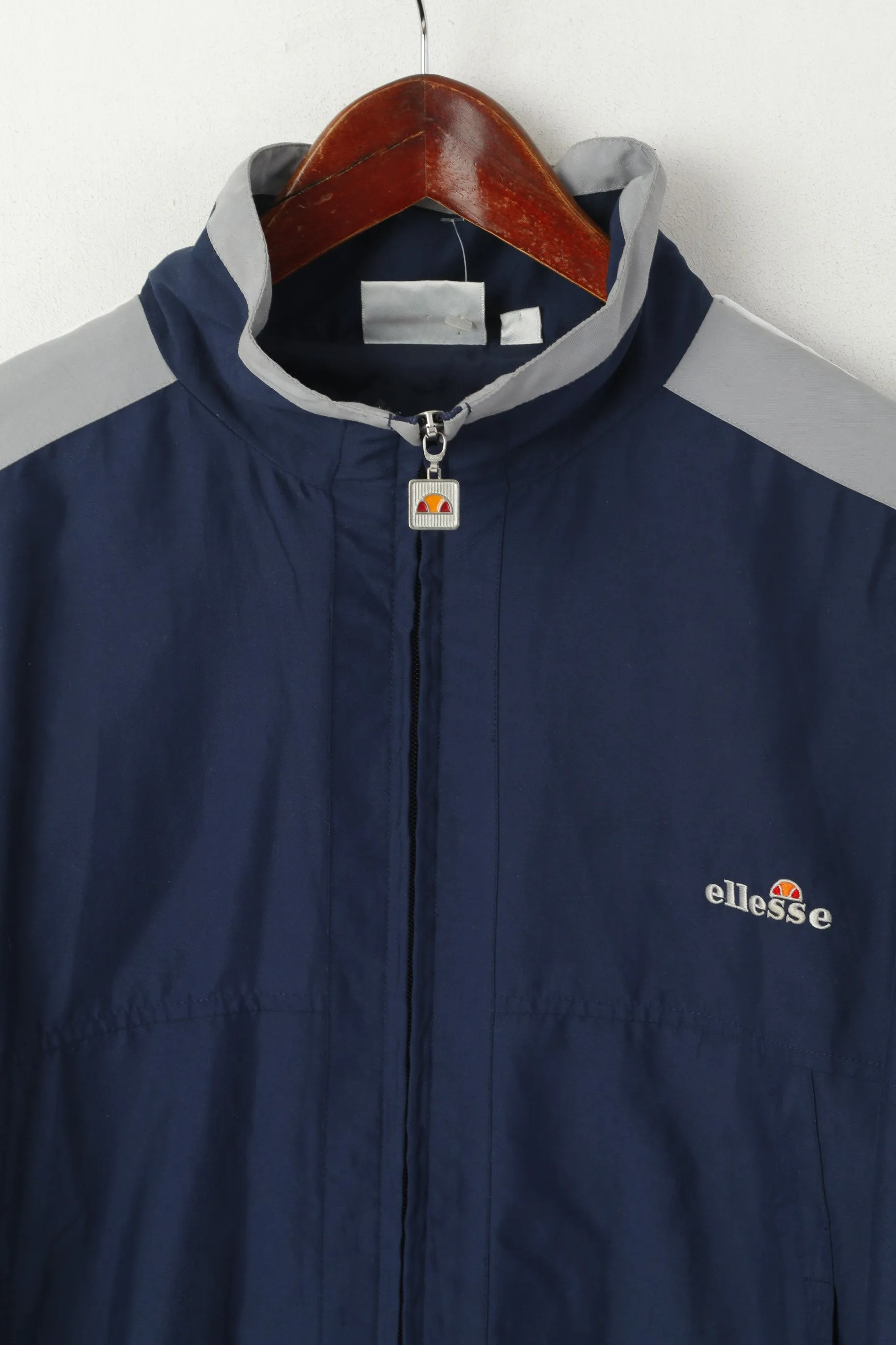 Ellesse Men M Jacket Navy Sportswear Full Zip Vintage Bomber track Top