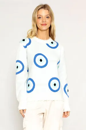 Evil eye knit sweater