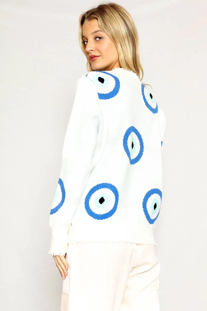 Evil eye knit sweater