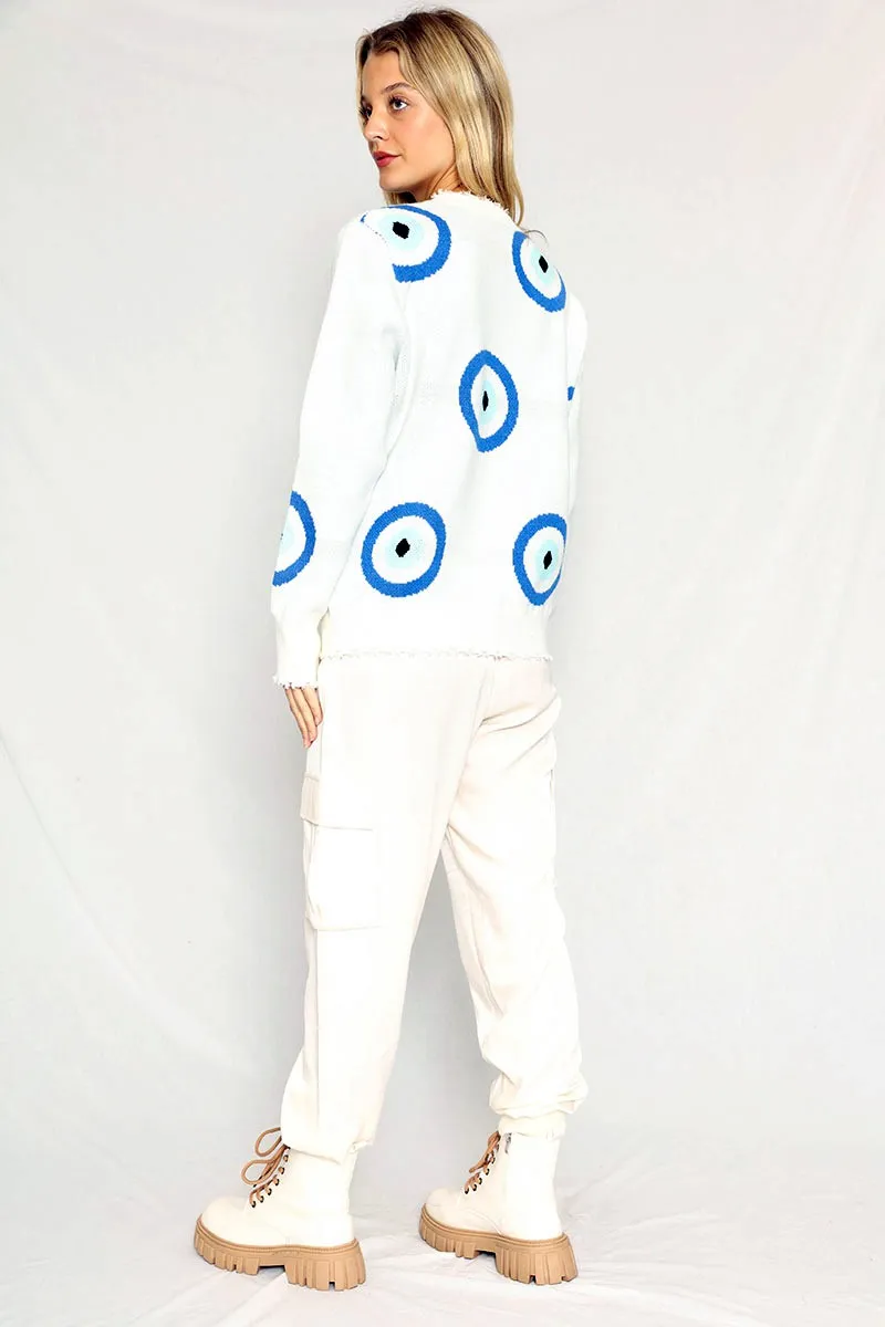 Evil eye knit sweater