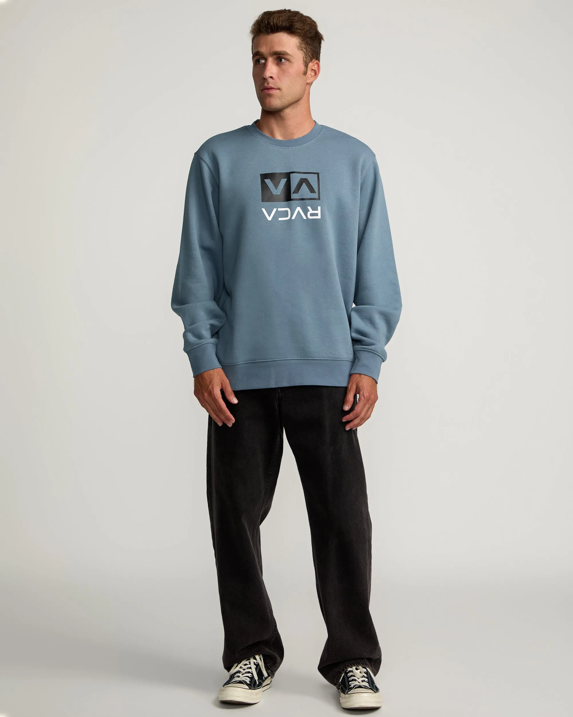 Flipped Box Crew Sweatshirt - Industrial Blue