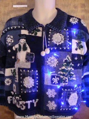 Frost the Snowman Light Up Cheesy Christmas Sweater