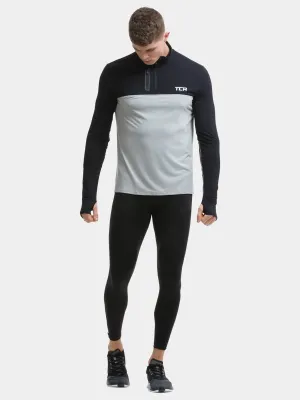 Fusion Half Zip Running Top For Men With Thumbholes & Chest Zip Pocket