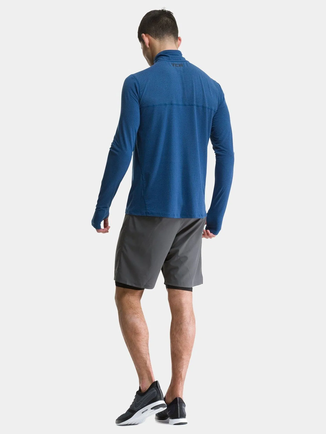 Fusion Half Zip Running Top For Men With Thumbholes & Chest Zip Pocket