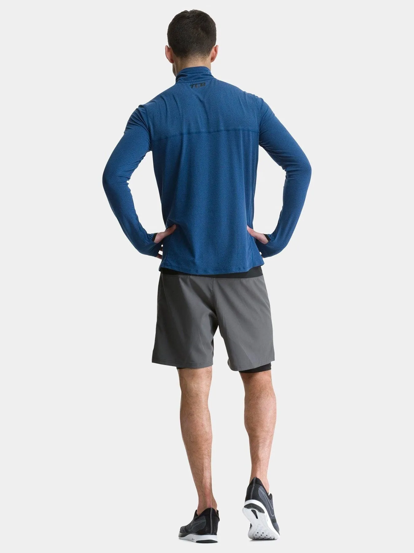 Fusion Half Zip Running Top For Men With Thumbholes & Chest Zip Pocket