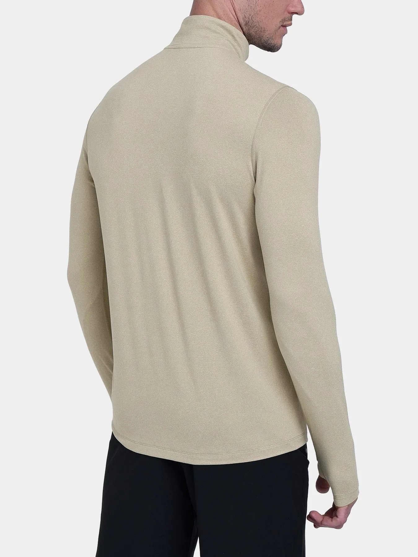 Fusion Half Zip Running Top For Men With Thumbholes & Chest Zip Pocket