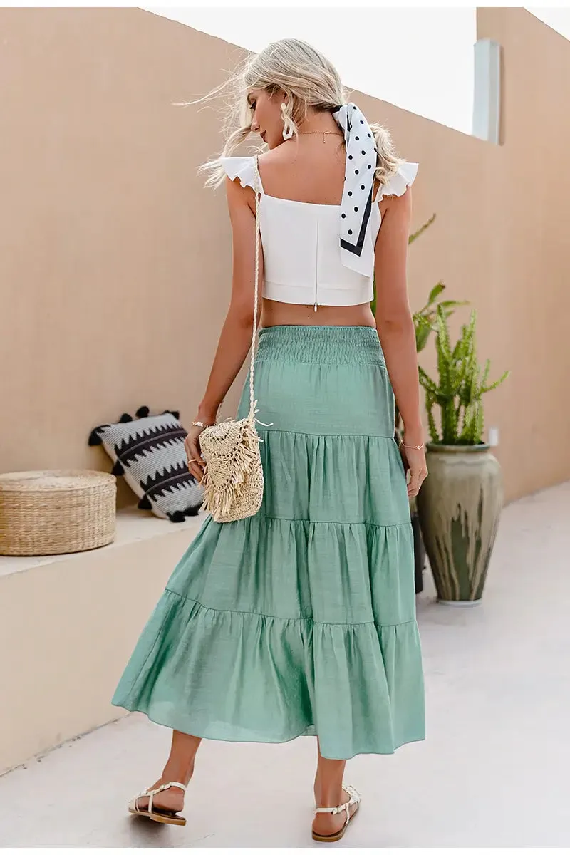 Gail Green Maxi Skirt