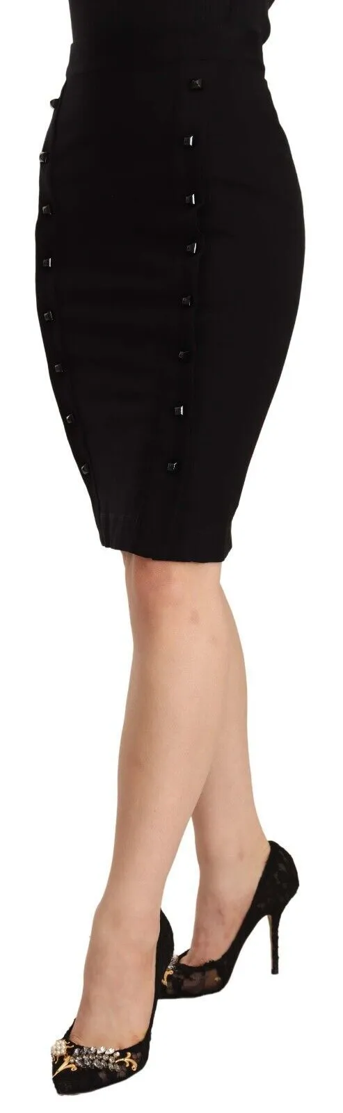 GF Ferre Chic High-Waisted Pencil Skirt in Black