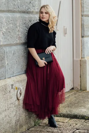 Grace Tulle Skirt | Burgundy