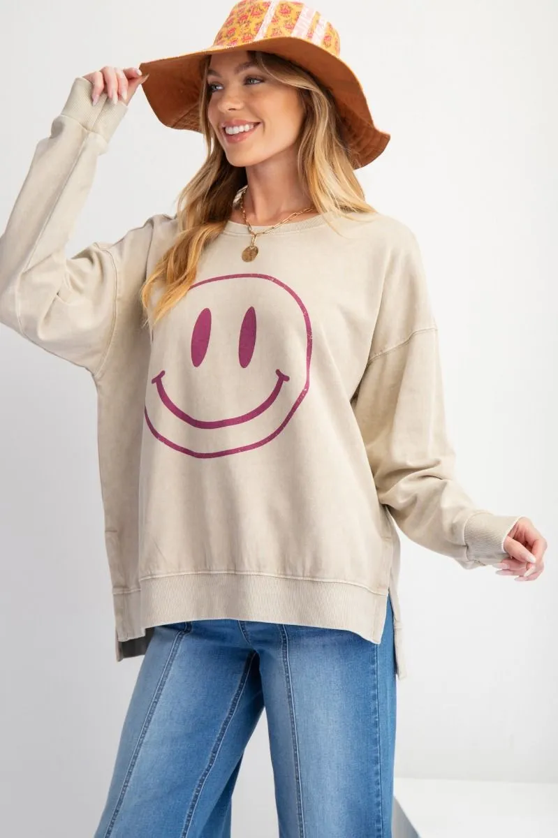 Happy Times Mineral Washed Knit Pullover