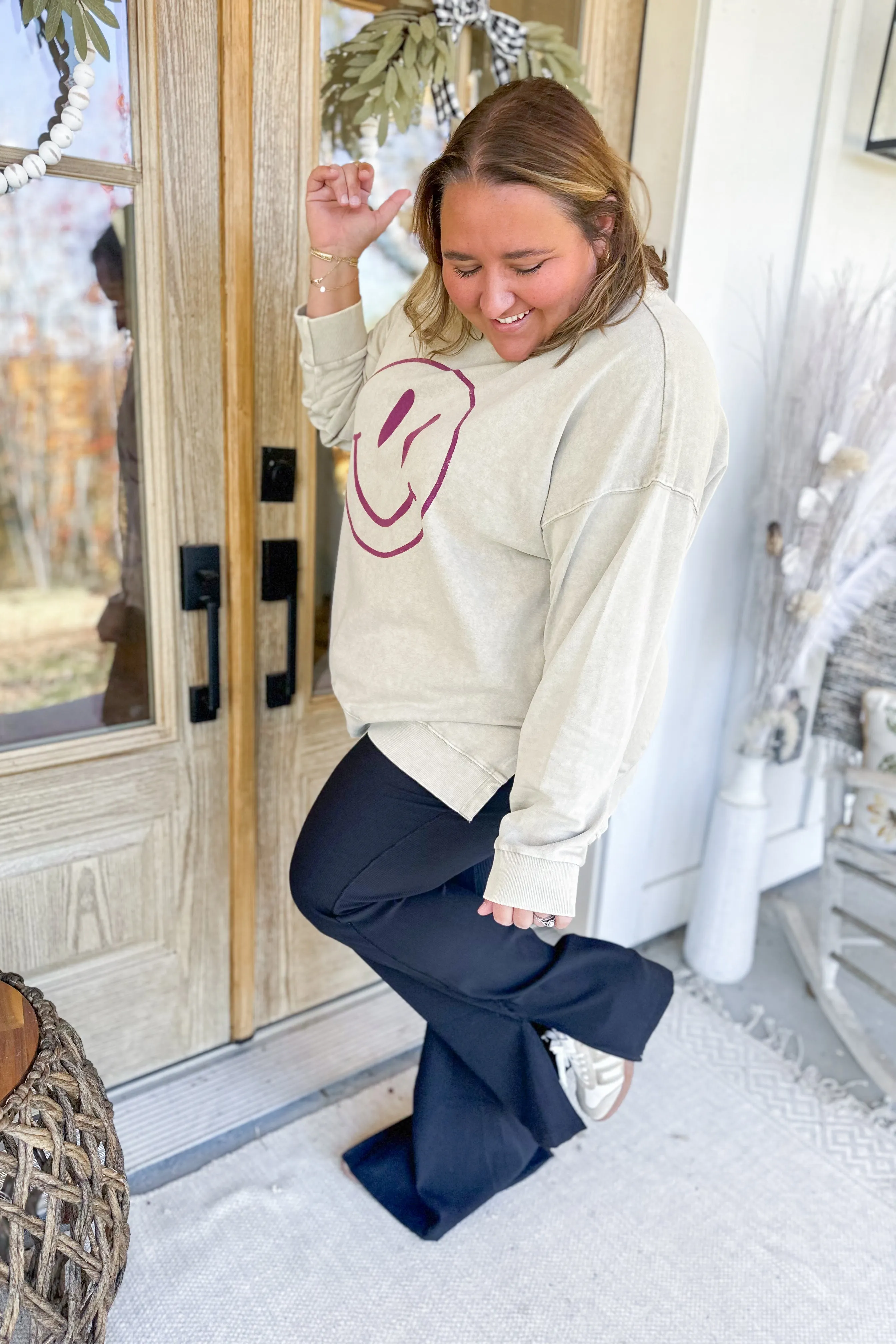 Happy Times Mineral Washed Knit Pullover