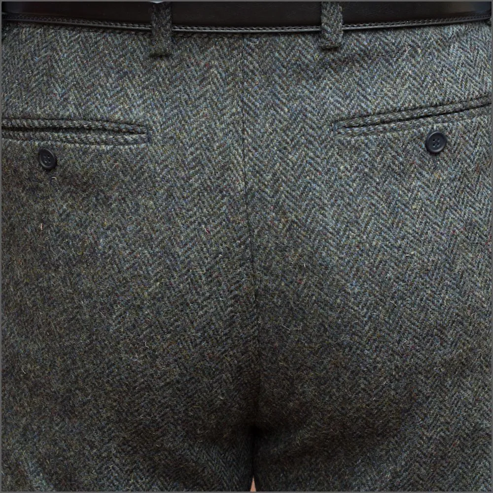 Harris Tweed Heather Blue Herringbone Trouser--