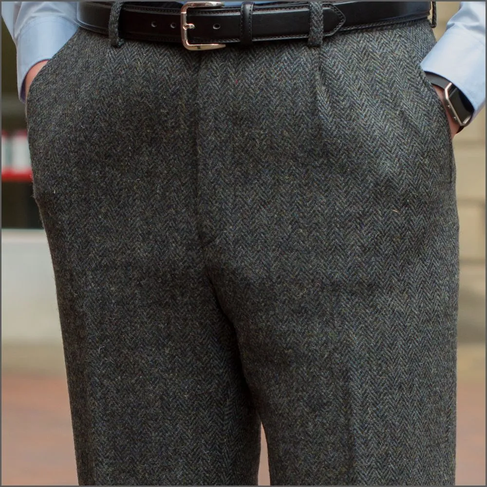 Harris Tweed Heather Blue Herringbone Trouser--