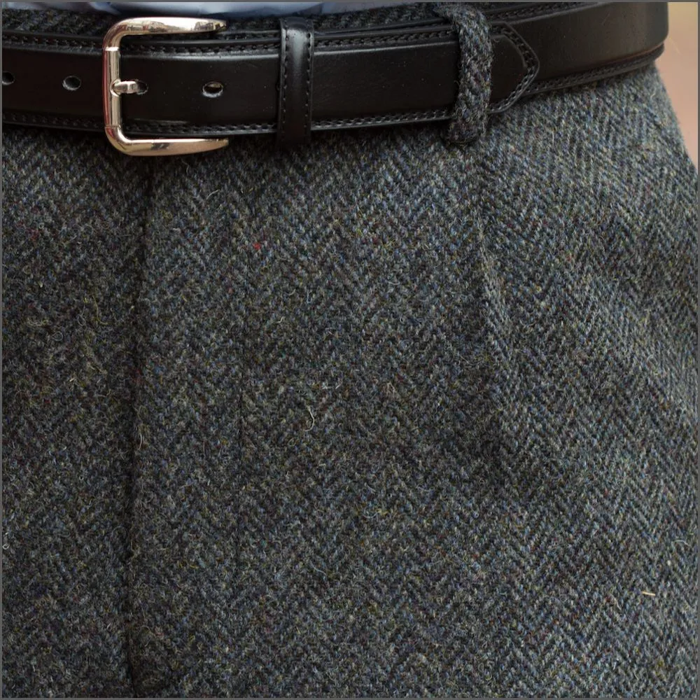 Harris Tweed Heather Blue Herringbone Trouser--