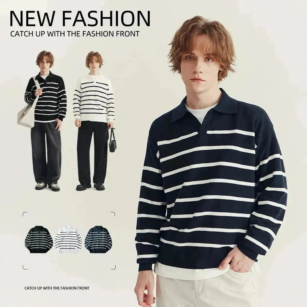 High School Teens Casual Pullover tops sweater for men