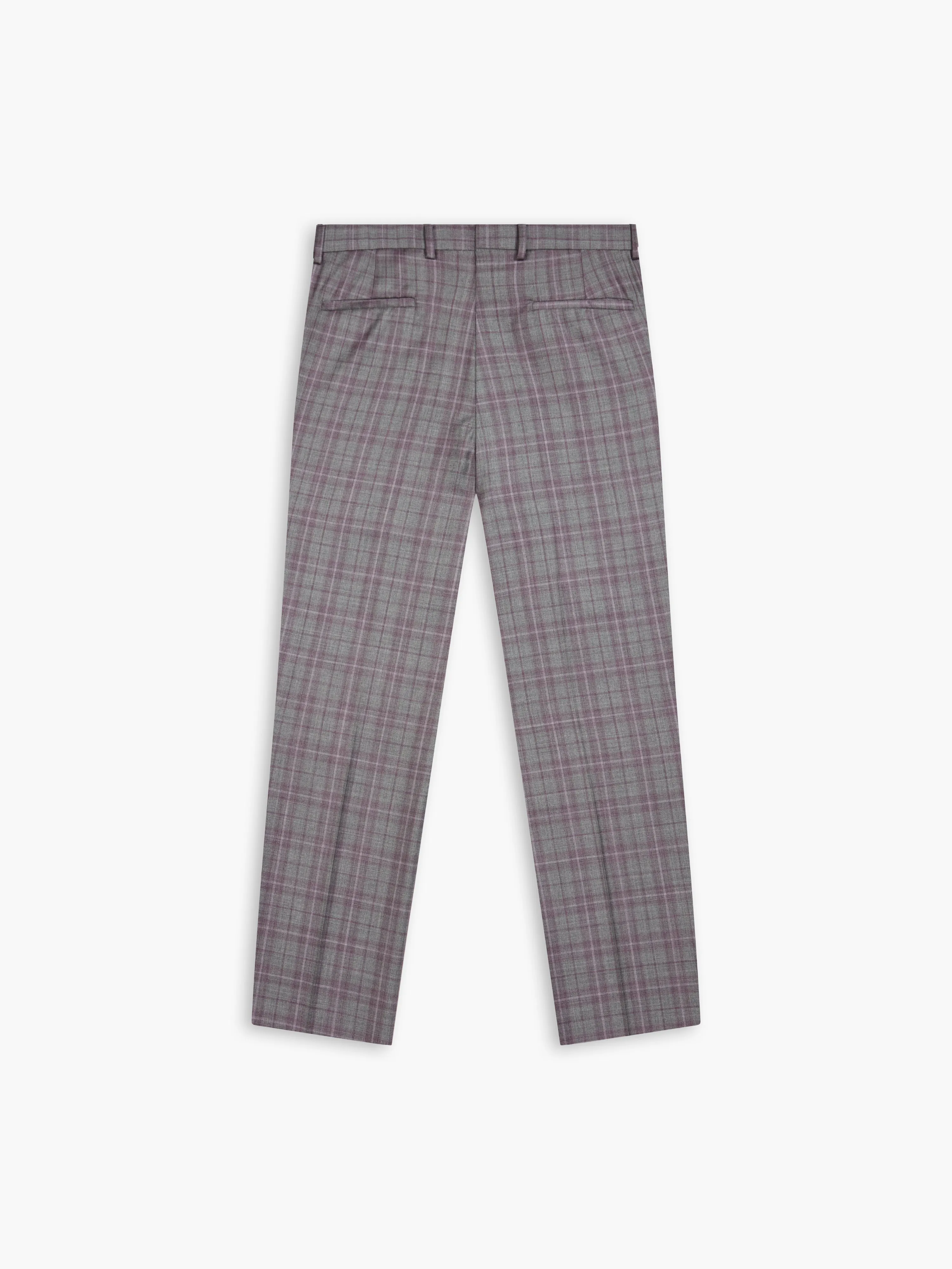 Highgrove Woven in Italy Slim Fit Grey Check Trousers