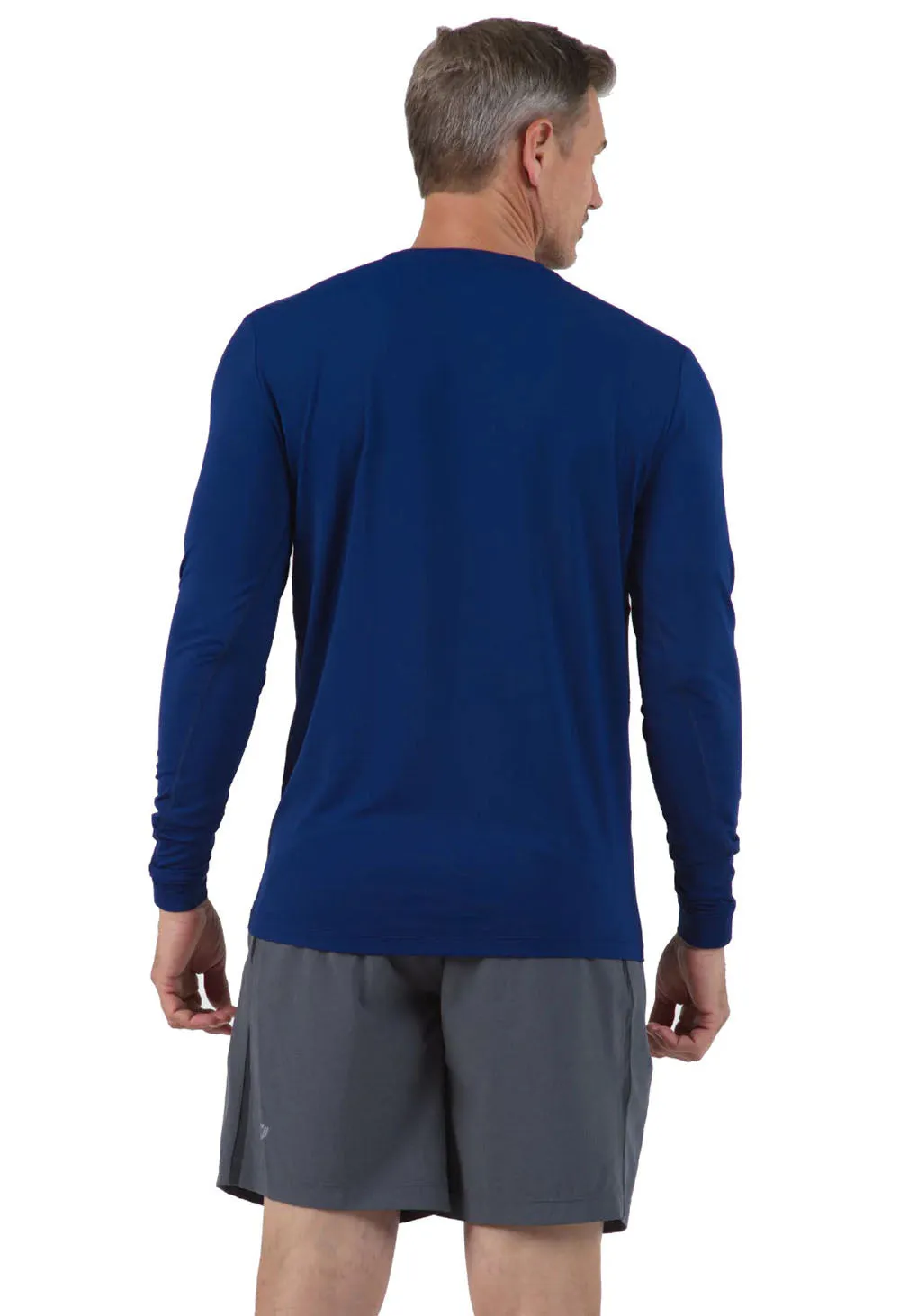 IBKUL Mens Long Sleeve Crew Pullover - Ink