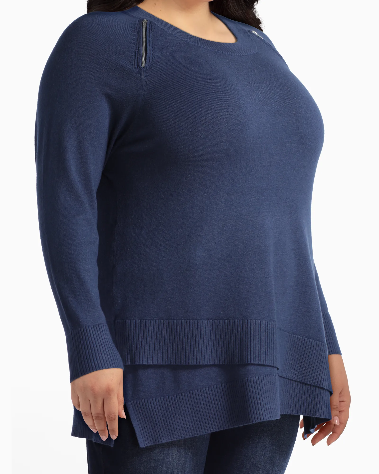 Iclyn Modern Zipper Sweater | Azure Blue