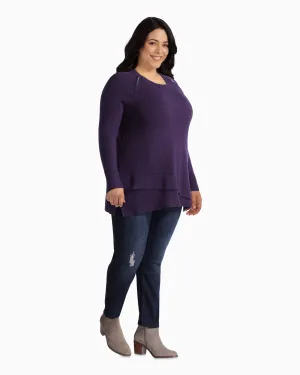 Iclyn Modern Zipper Sweater | Purple