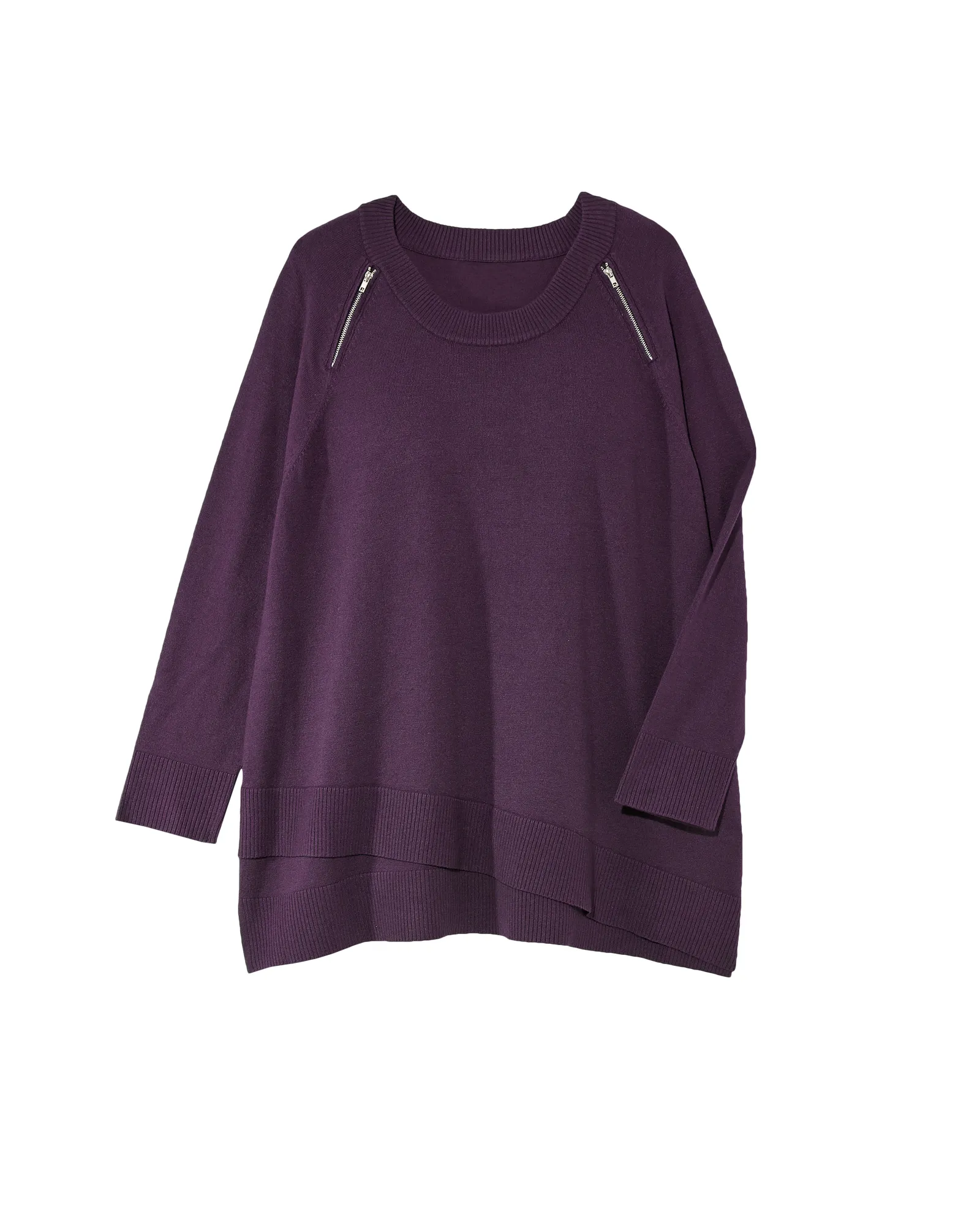 Iclyn Modern Zipper Sweater | Purple