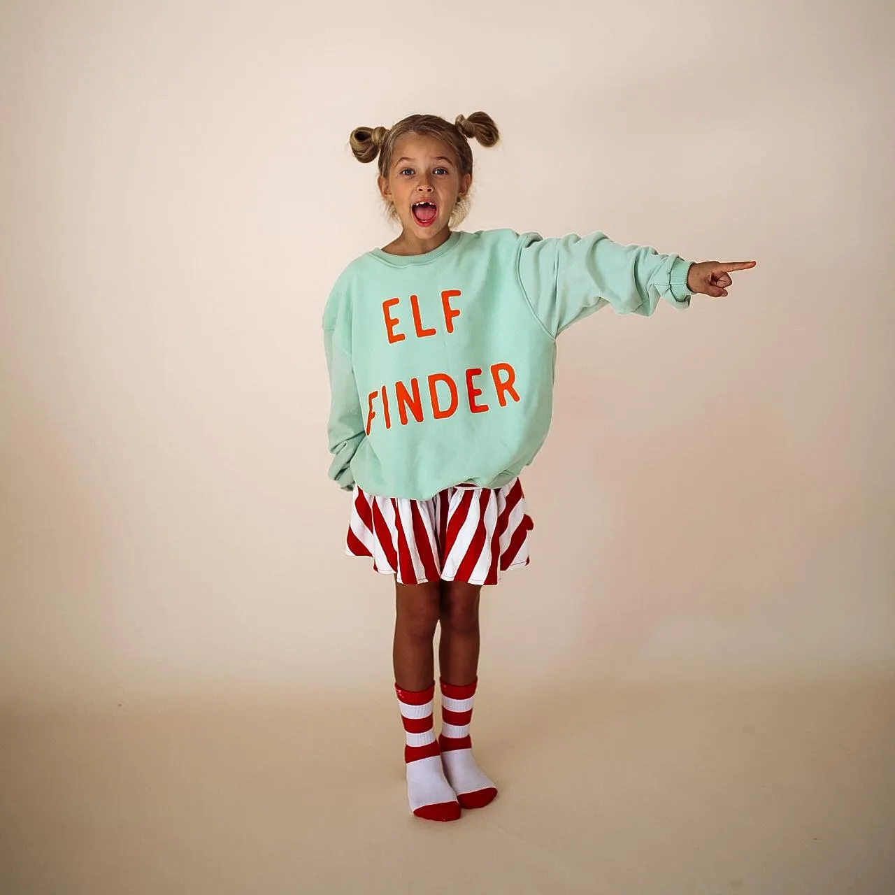 ***IMPERFECT*** ELF FINDER | GREEN | oversized drop shoulder pullover | KIDS