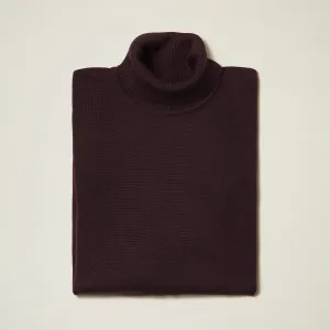 Inserch Cotton Blend Turtleneck Sweater Plum 4708