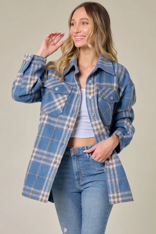 Iris Plaid Pattern Fall Shacket