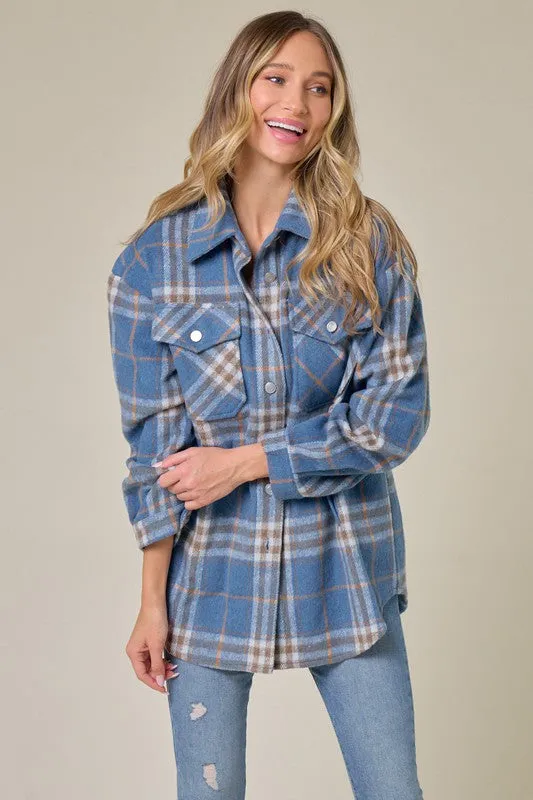 Iris Plaid Pattern Fall Shacket