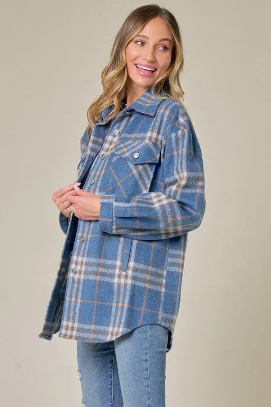 Iris Plaid Pattern Fall Shacket