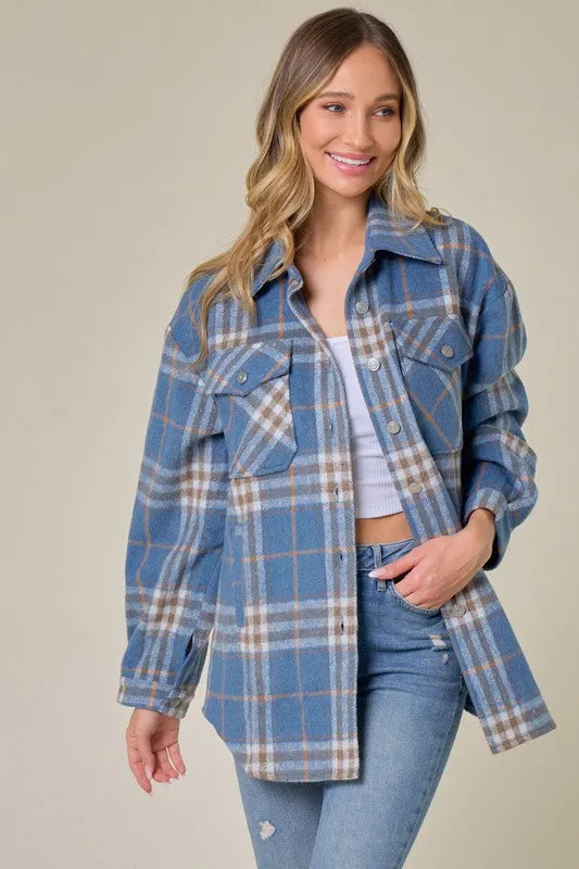 Iris Plaid Pattern Fall Shacket