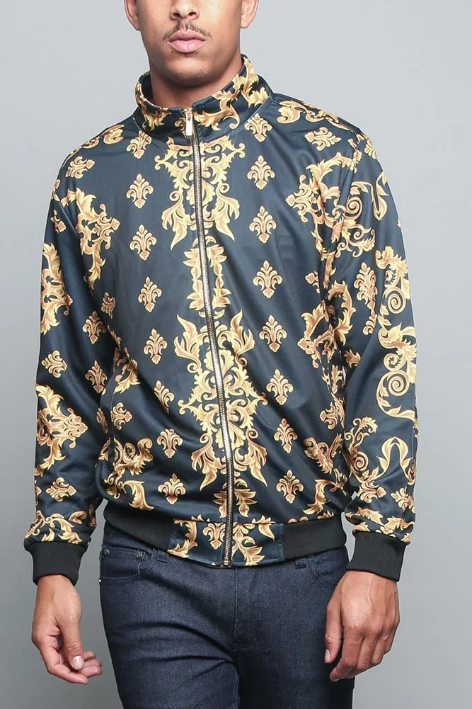 Jeweled Lion King Zip Up Track Jacket