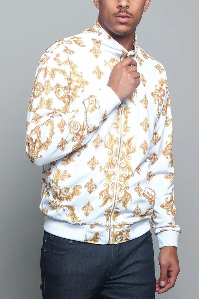 Jeweled Lion King Zip Up Track Jacket