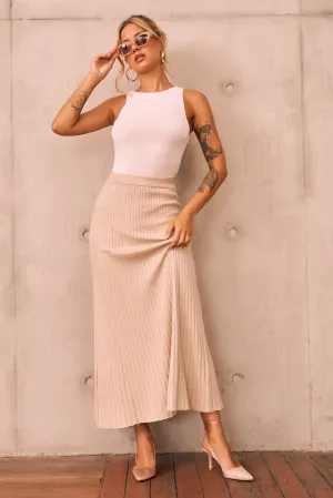 Join Us Knit Maxi Skirt - Sand