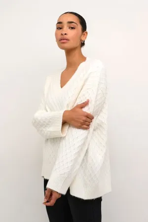 Kaffe Selma Knit Pullover in Chalk