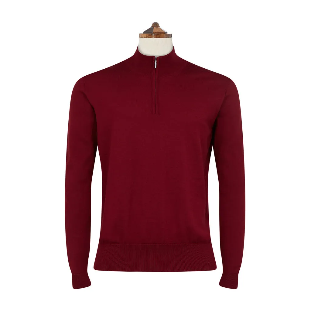 Kayden Wine Half Zip Long Sleeve Pullover