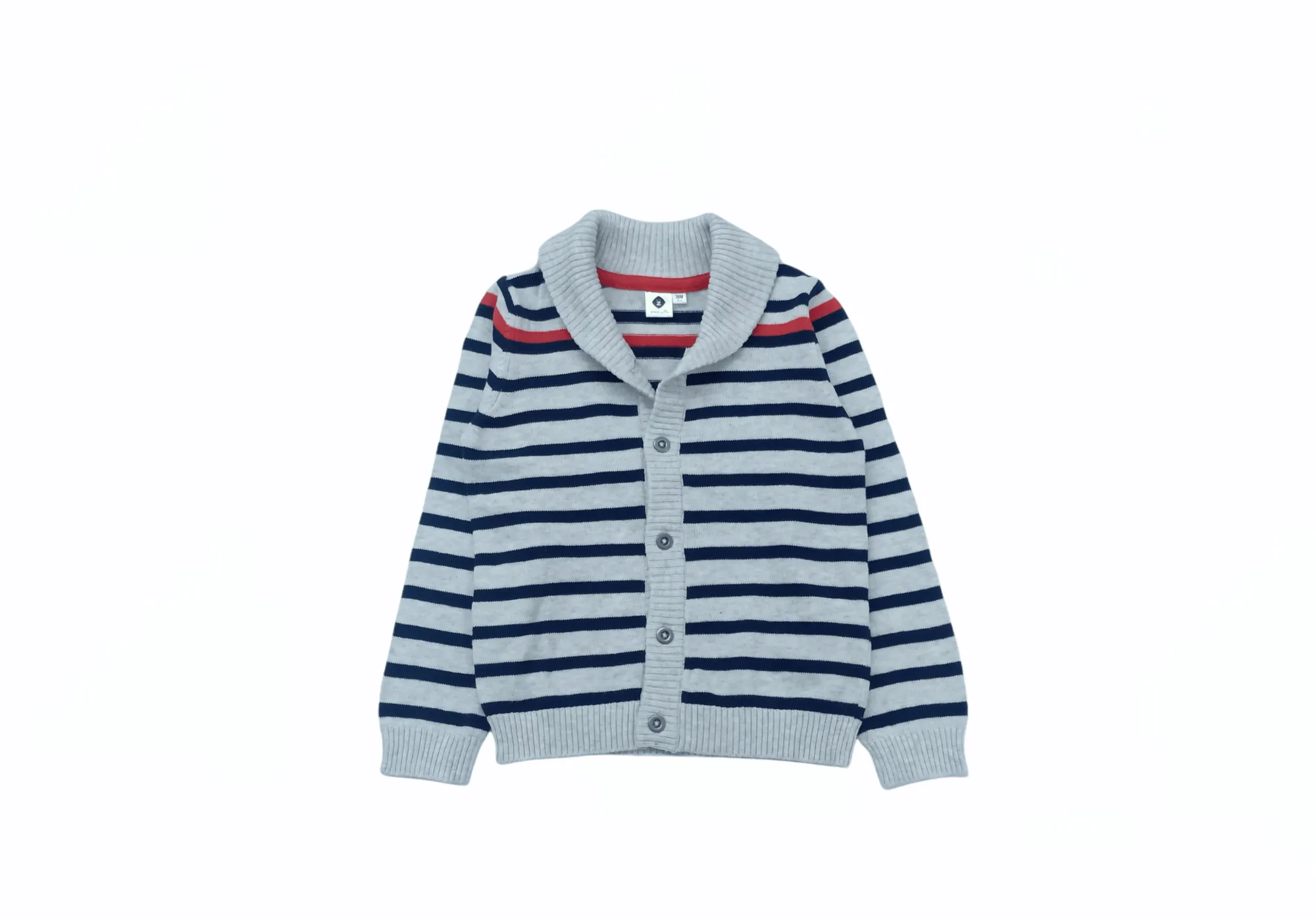 Kids Pullover - Buttoned Jacket - Grey x Blue