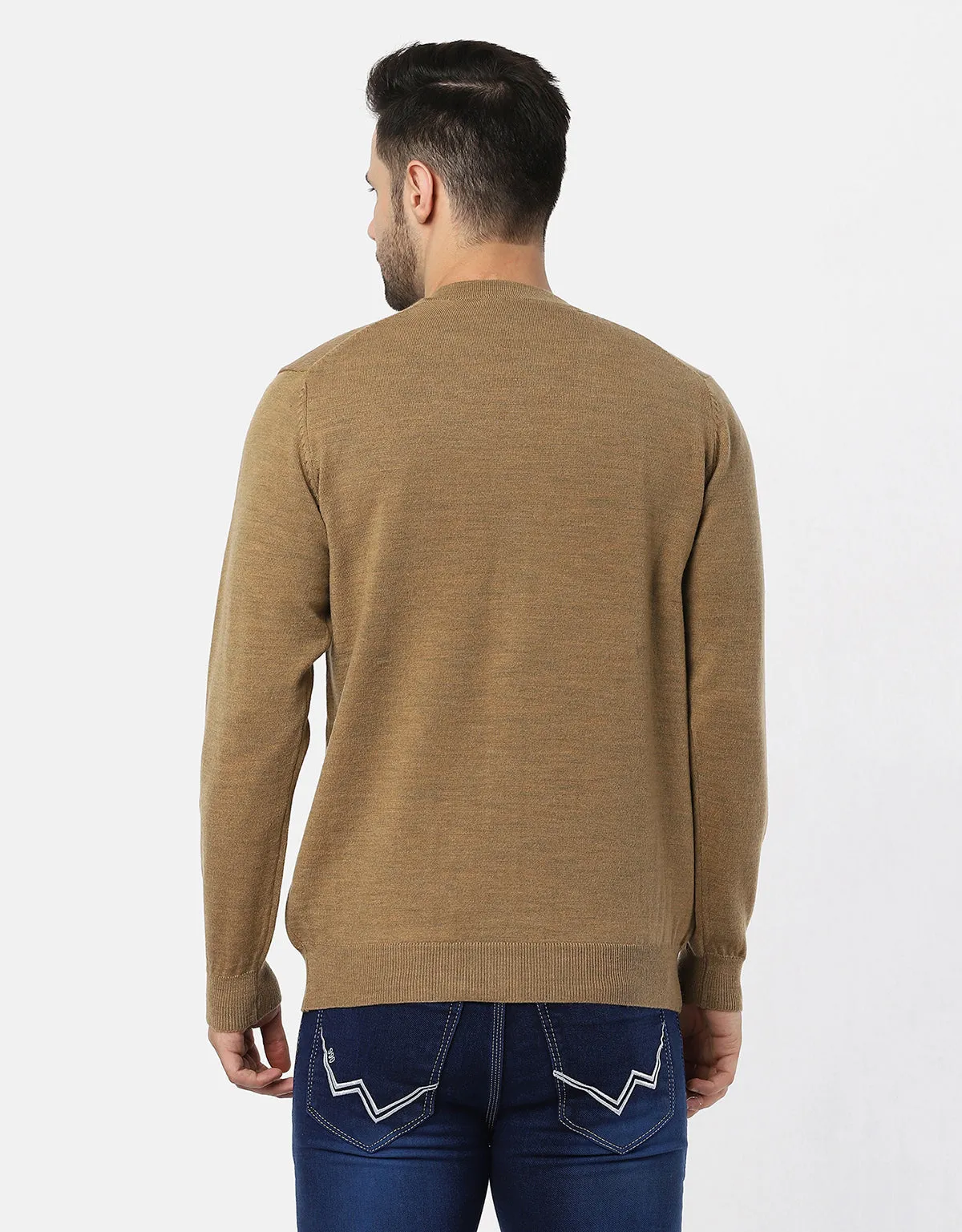 Knitted V-Neck Gents Pullover With Front Buttons