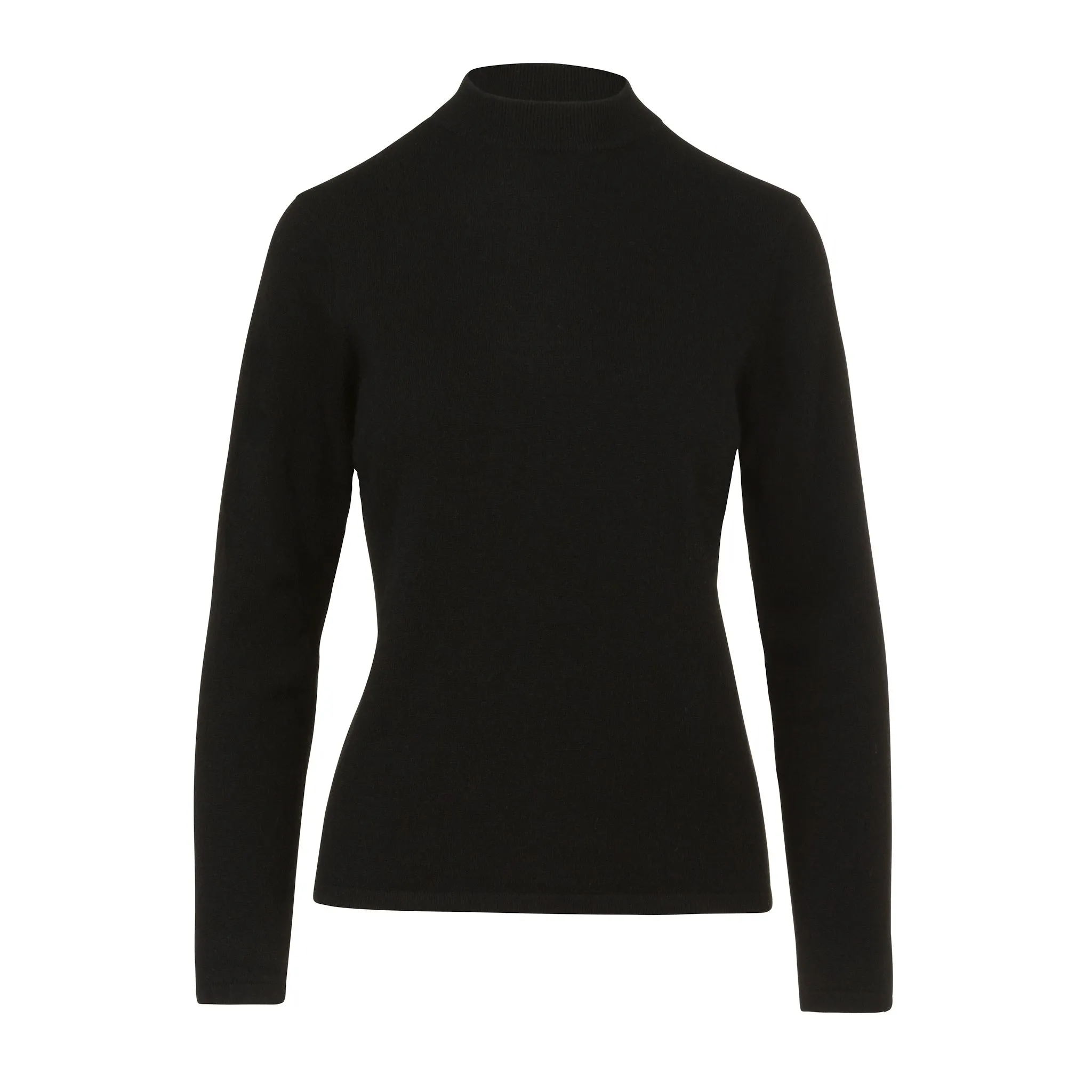 Ladies Cashmere Mock Turtleneck in Black