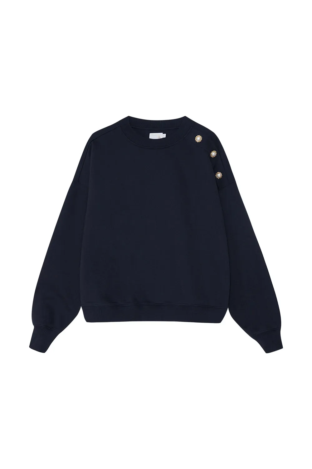 leevje by AM Sweater Azura mit Zierknöpfen 'navy'