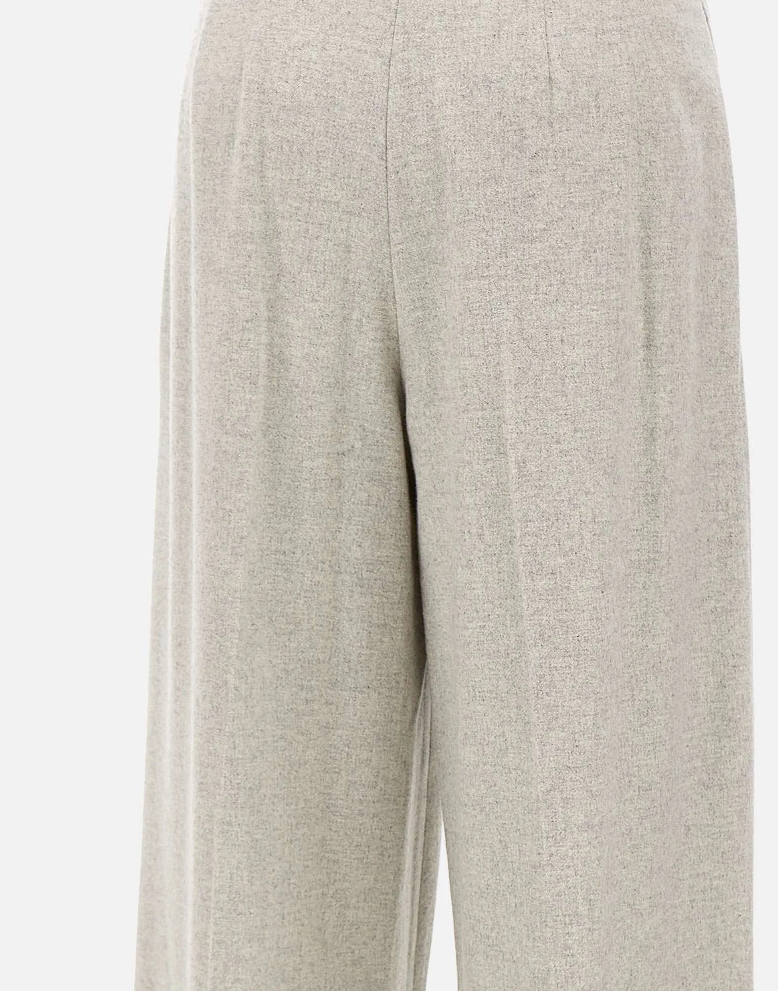 Light Grey Cotton Wool Palazzo Trousers