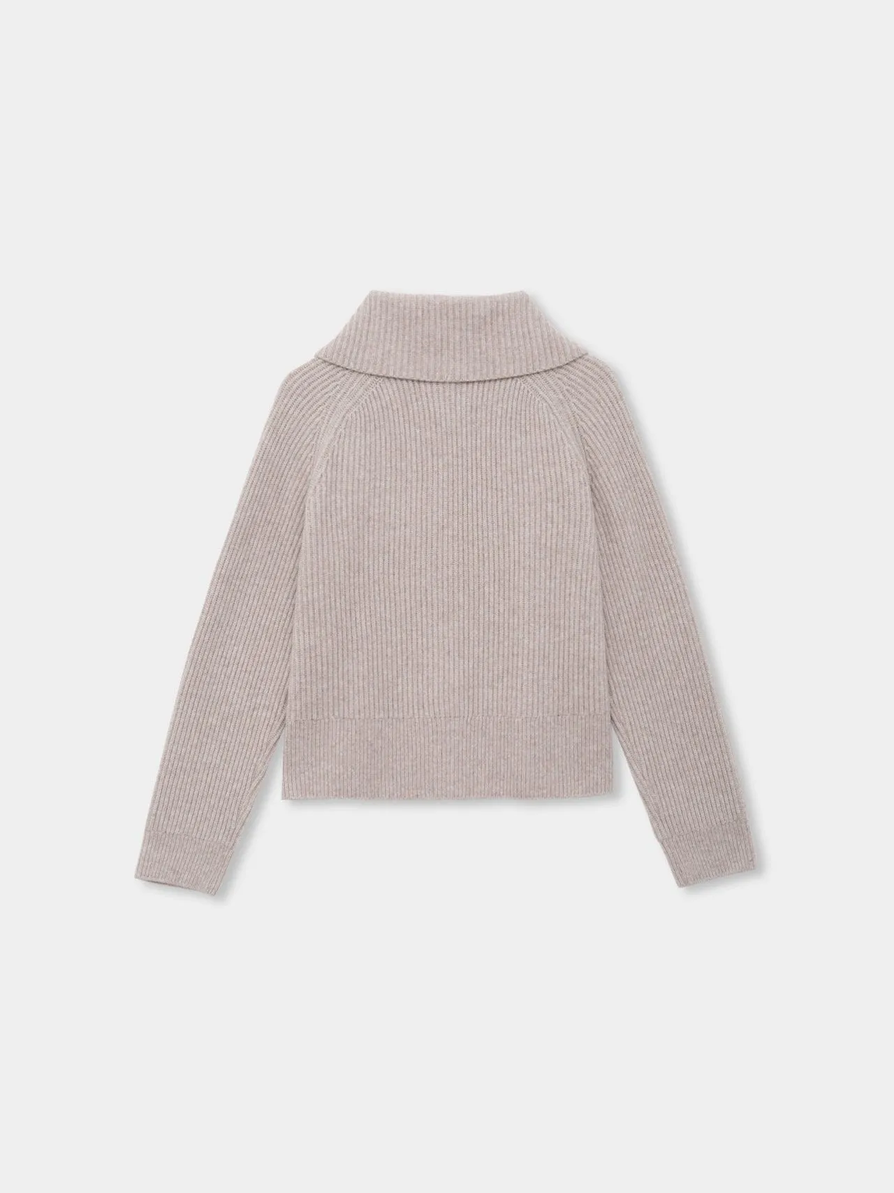 LOE COLLAR RIBBED KNIT CARDIGAN