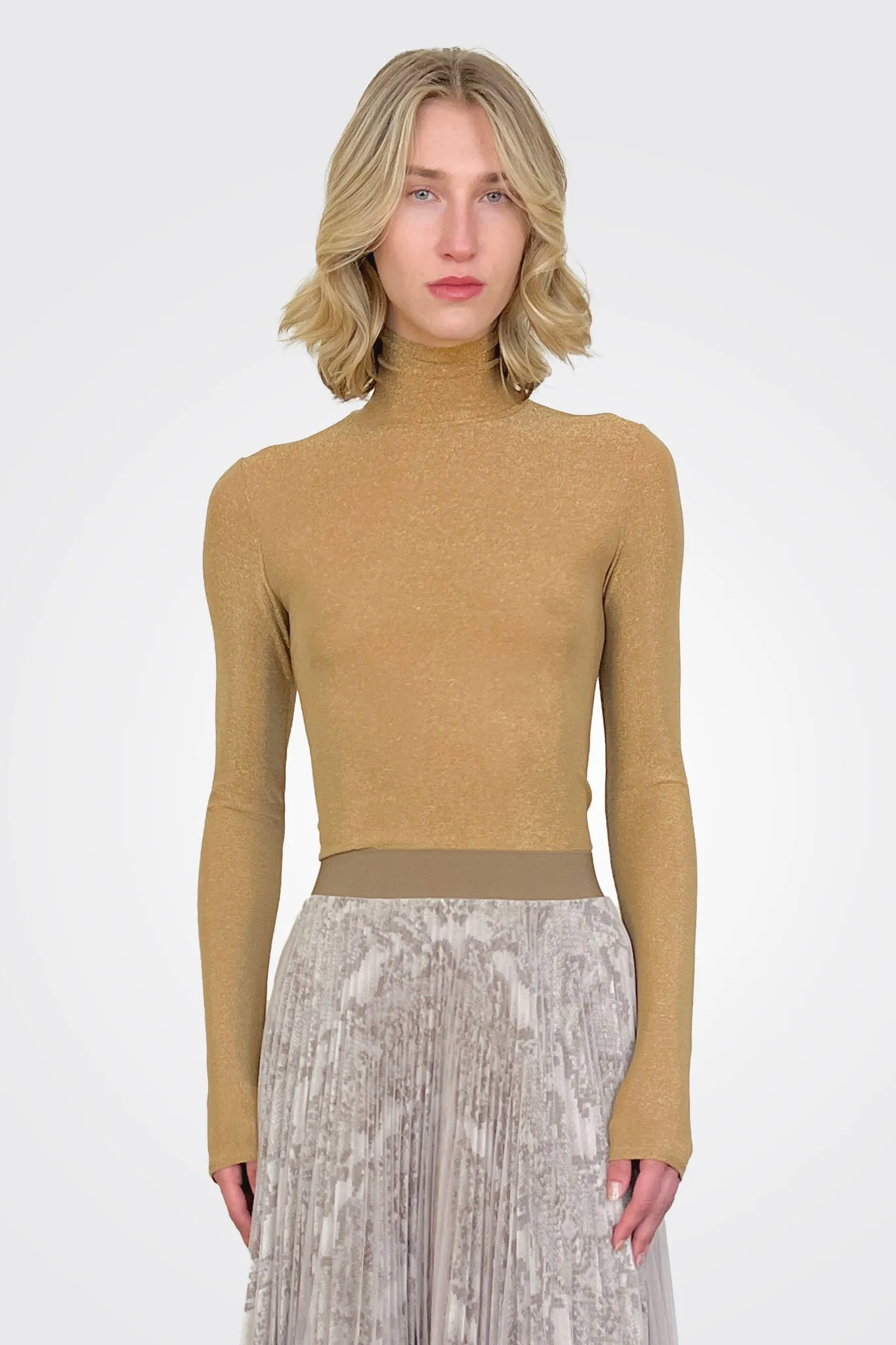 Lurex Turtleneck - Oro