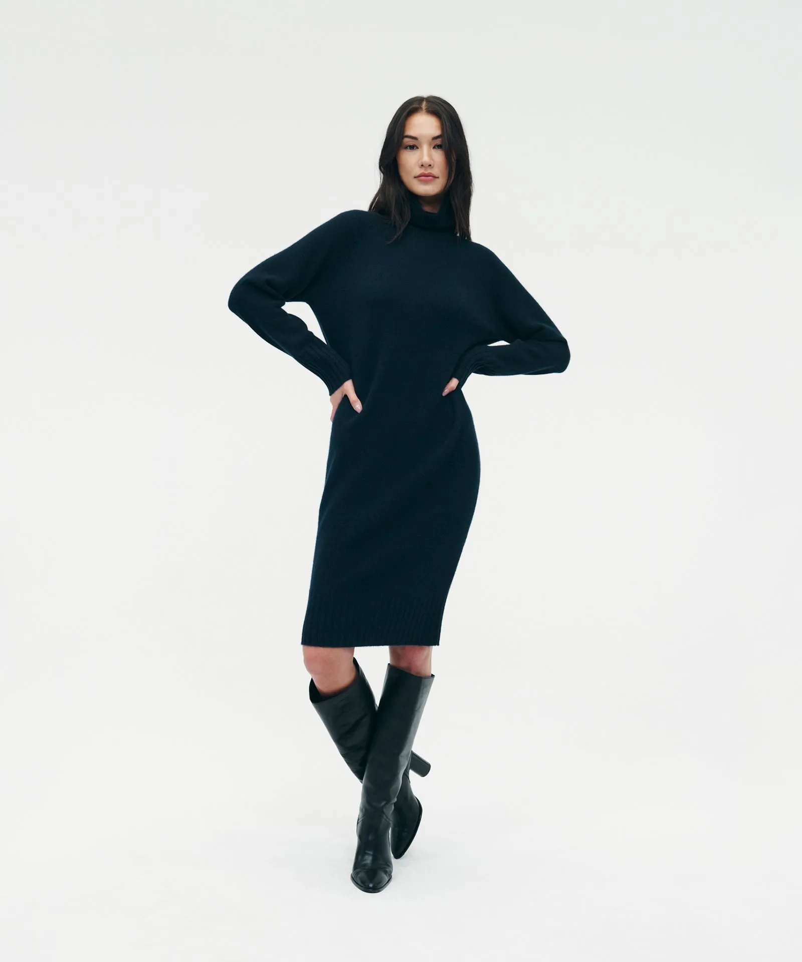 Luxe Cashmere Turtleneck Dress