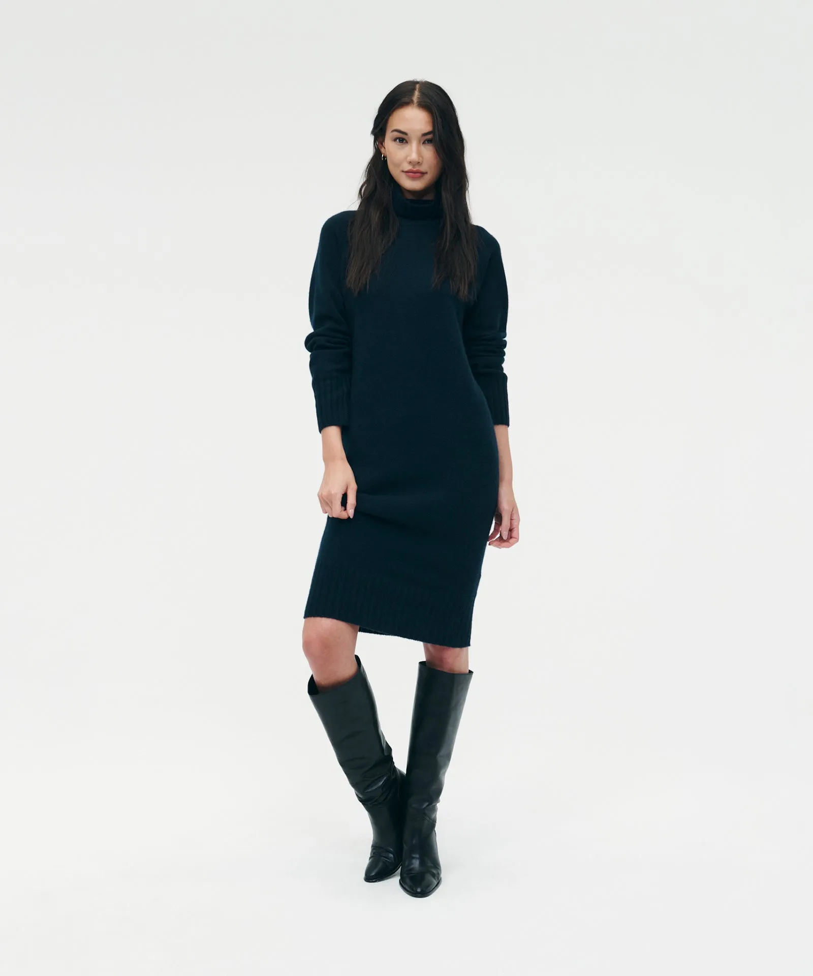 Luxe Cashmere Turtleneck Dress