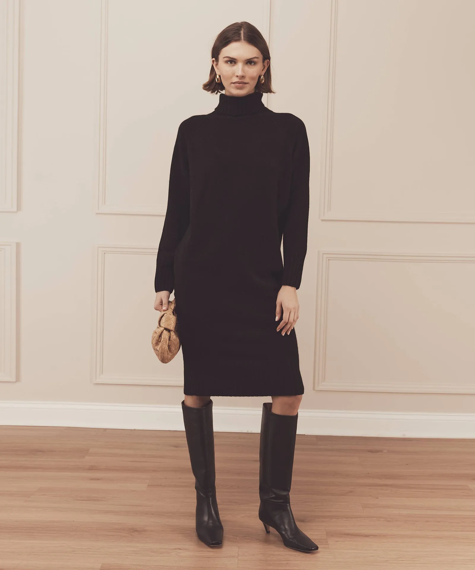 Luxe Cashmere Turtleneck Dress