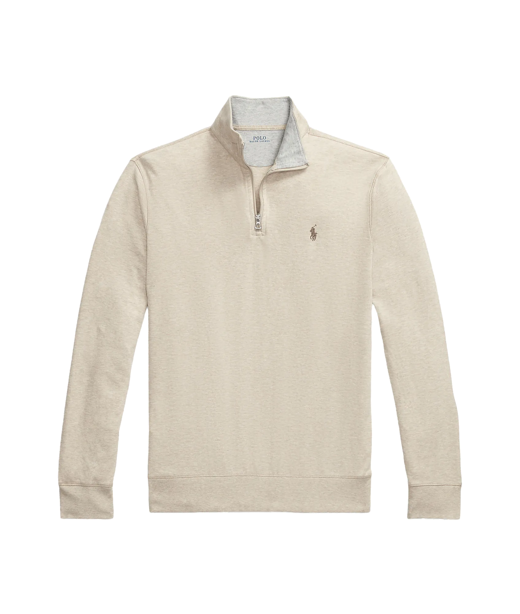 Luxury Jersey Quarter-zip Pullover - Beige