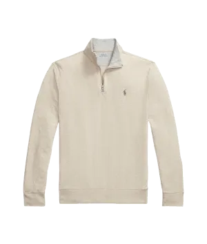 Luxury Jersey Quarter-zip Pullover - Beige