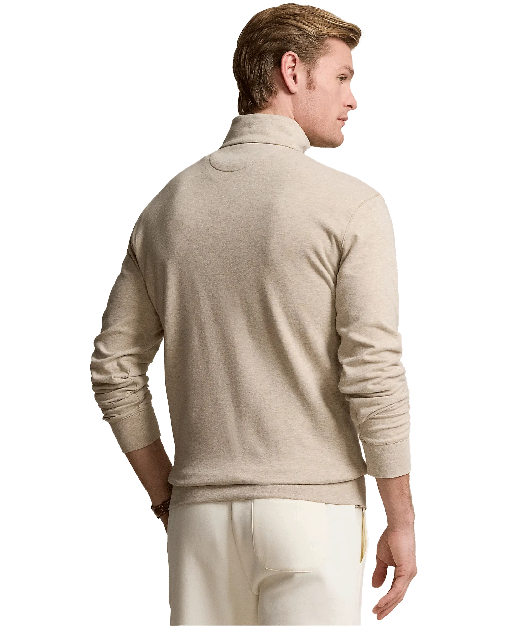 Luxury Jersey Quarter-zip Pullover - Beige