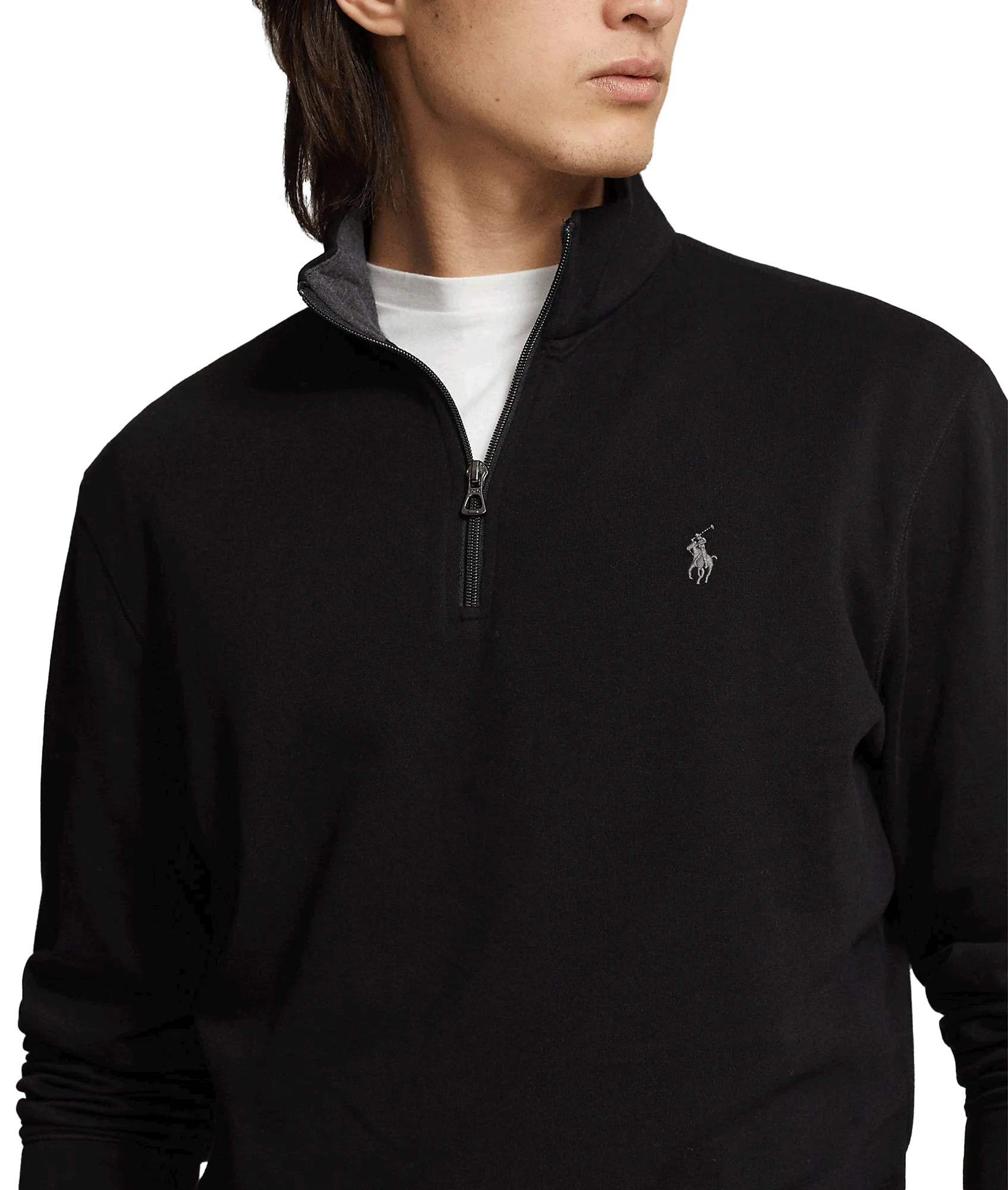 Luxury Jersey Quarter-zip Pullover - Black