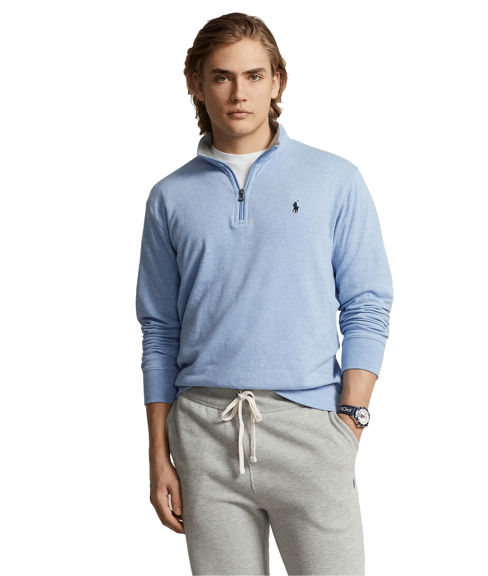 Luxury Jersey Quarter-zip Pullover - Blue